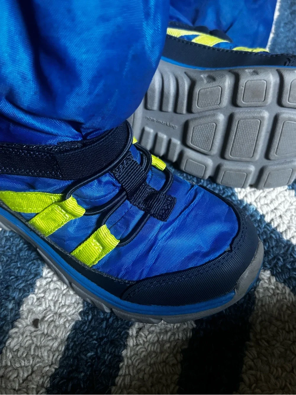 Stride Rite Kids Navy and Yellow Winter Snow Boots